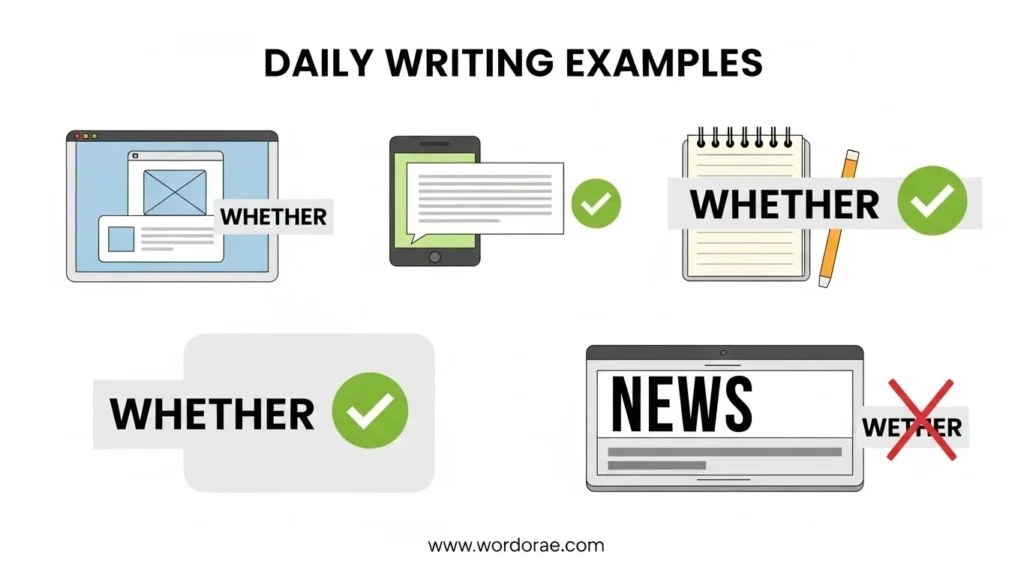 Wether or Whether in Everyday Examples
