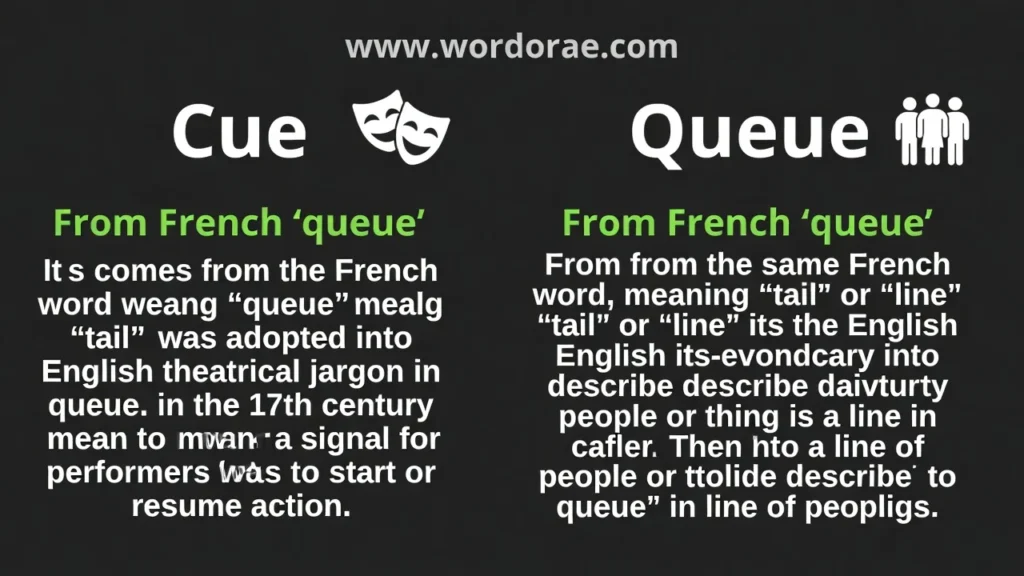 The Origin of Cue or Queue